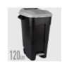 Bidone lt.120 pattumiera con ruo te pedale e coperchio grigio