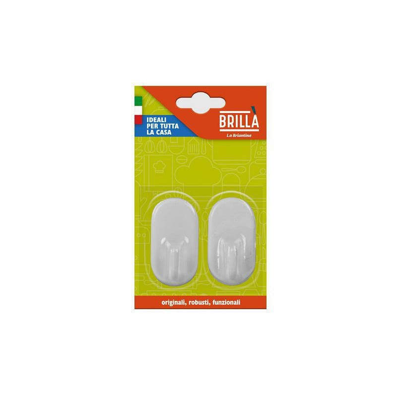 Brilla gancio adesivo pz.2 plastica ellisse art.gan00412a