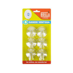 Brilla  gancio a ventosa pz.6 con metallo art.gan06173a
