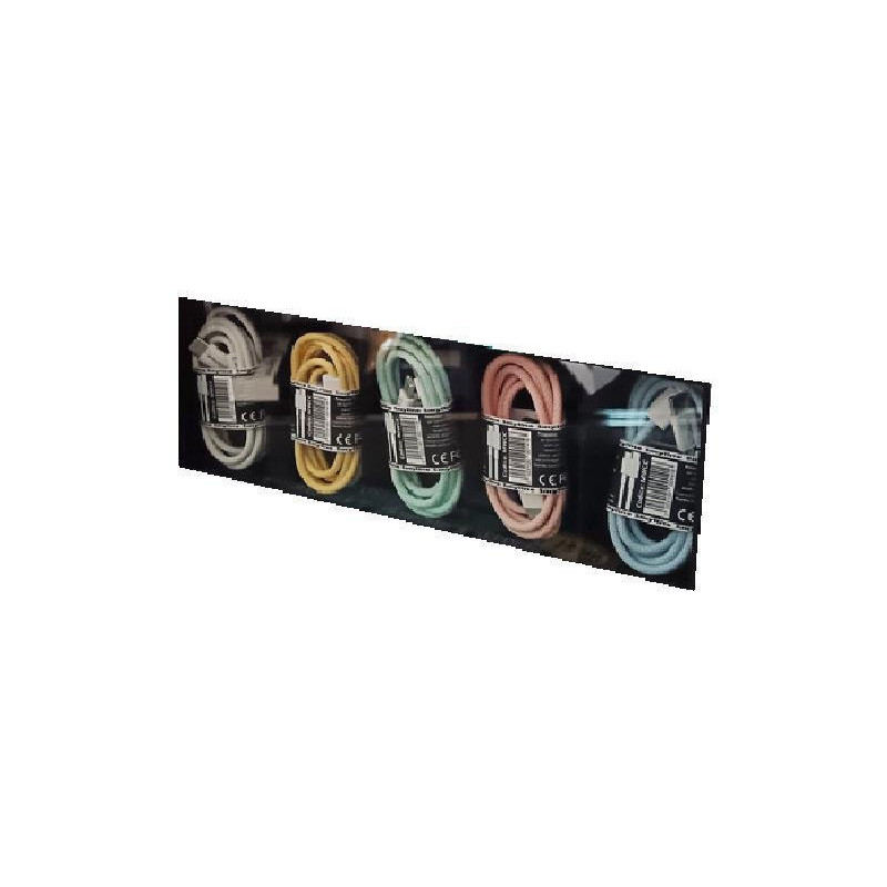 Smyline cavo in tessuto mt.1 lig htning usb 3a-20w colorato rapido