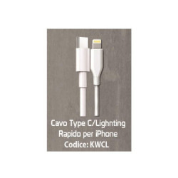 Smyline cavo pvc mt.1 lightning usb 3a-20w rapido art.kwcl