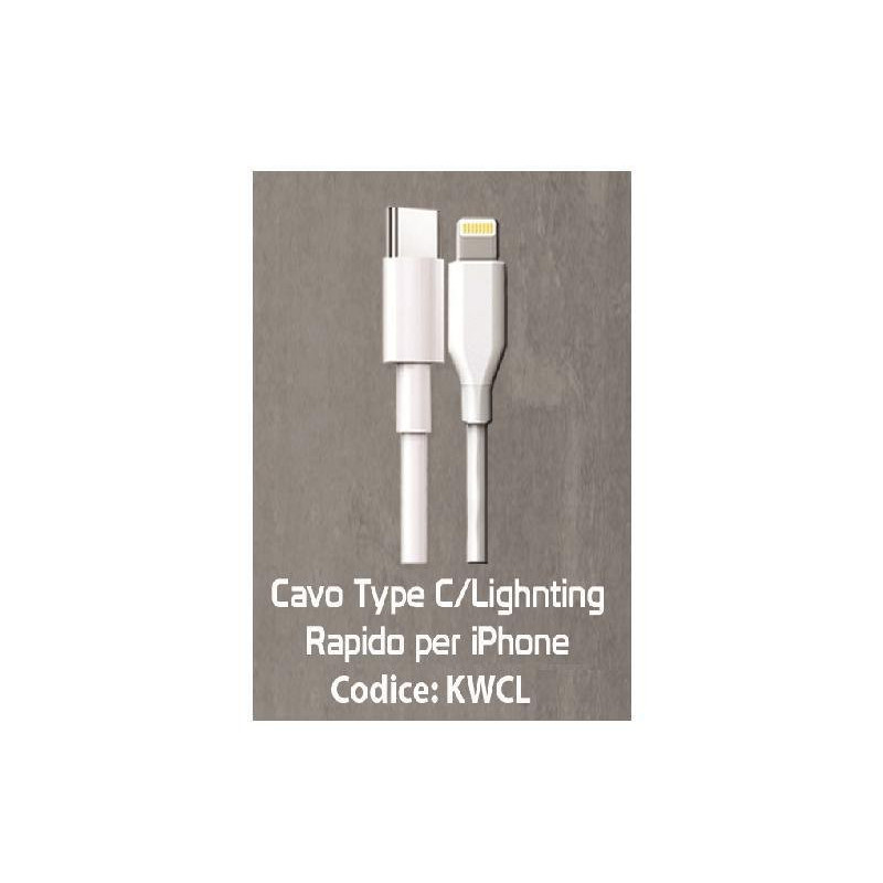 Smyline cavo pvc mt.1 lightning usb 3a-20w rapido art.kwcl