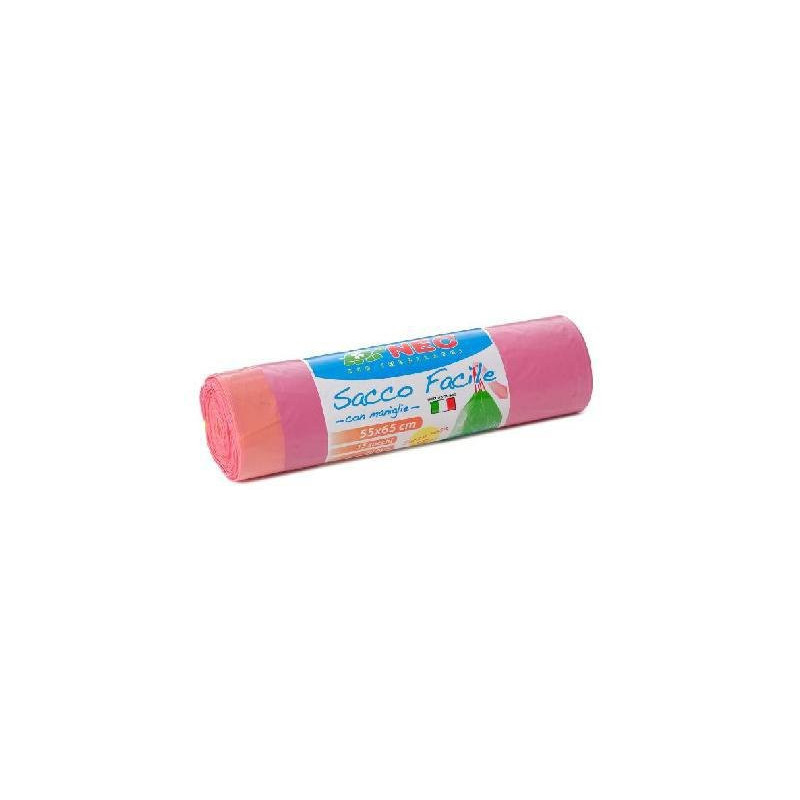 Sacchi immondizia cm.55x65 lt.40 plt pz.15 profumati rosa maniglie 438