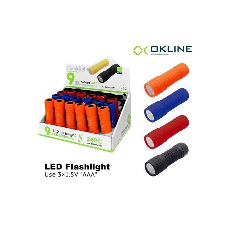 Okline torcia 9 led flashlight art.0376