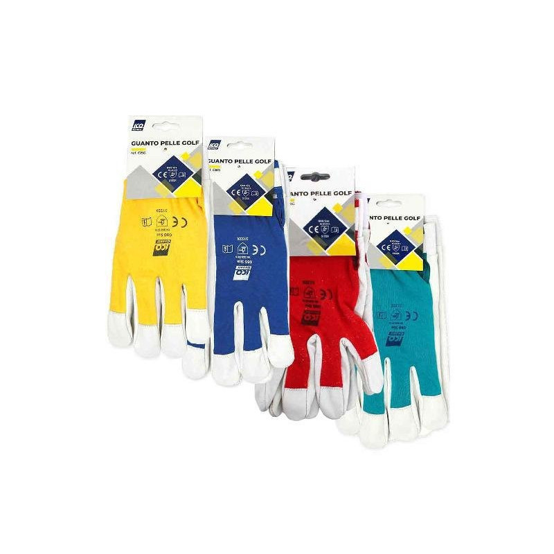 Guanti da lavoro pelle e cotone golf tg. 9