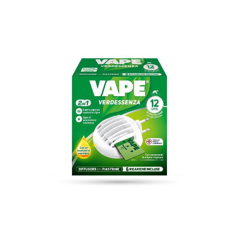 Vape elettroemanatore verdessenz a + 6 piastrine
