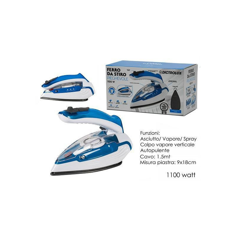 Ferro da stiro peghevole 1100w art.790304