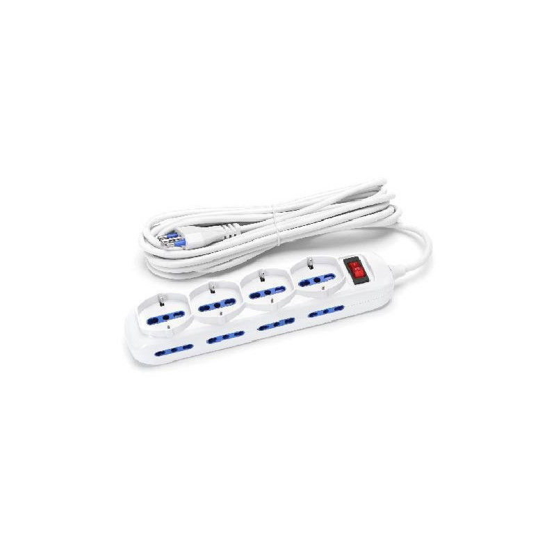 Aigostar presa multipla 12p 8+4 schuko 16a con interruttore cavo mt.5