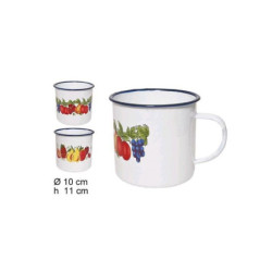 Tazza smalto decorata frutti cm.11 art.10789