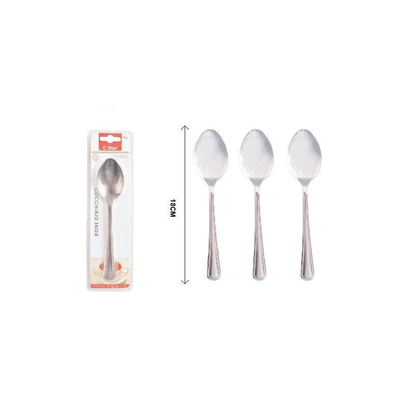 Cucchiai inox pz.3 cm.18 art.50222