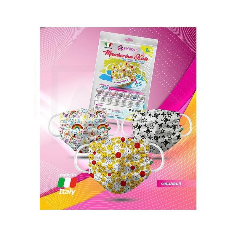 Mascherina cotone lavabile kids