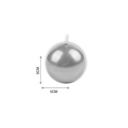 Candela sfera cm.5 argento...