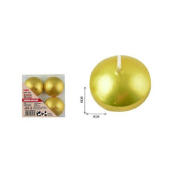 Candela natale cm.9x9 oro pz.4 a rt.48276
