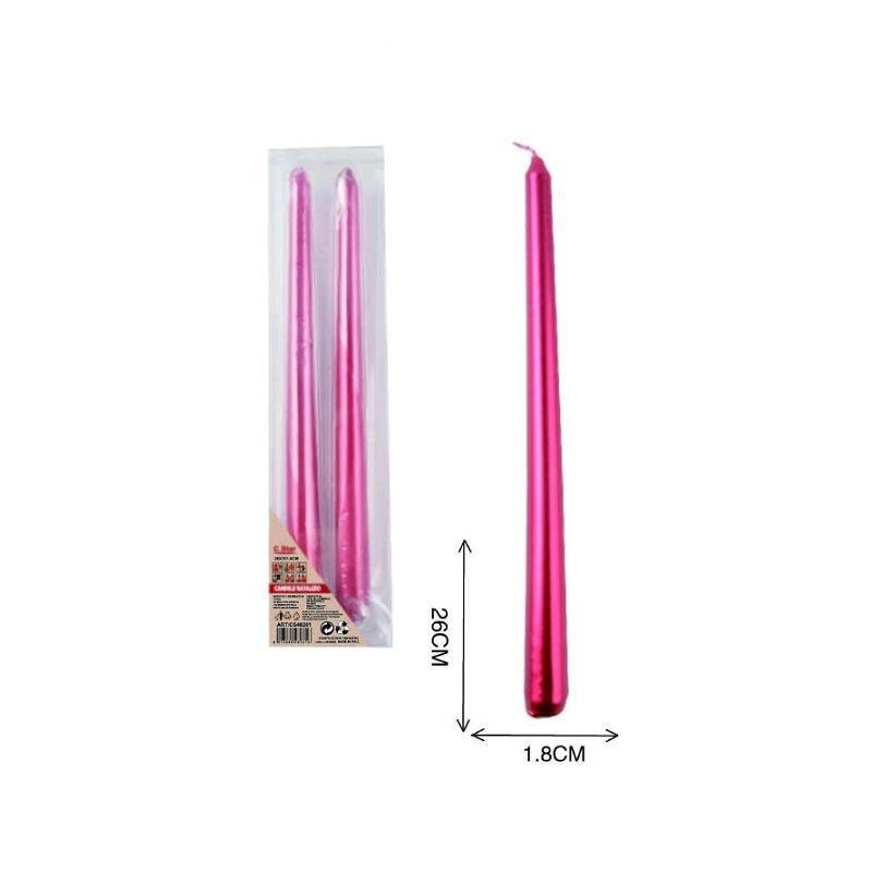 Candele coniche cm.26 pz.2 rosso art.48266