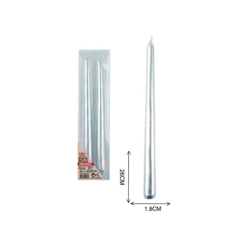 Candele coniche cm.26 pz.2 argen to art.48265