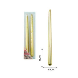 Candele coniche cm.26 pz.2 oro a rt.48264