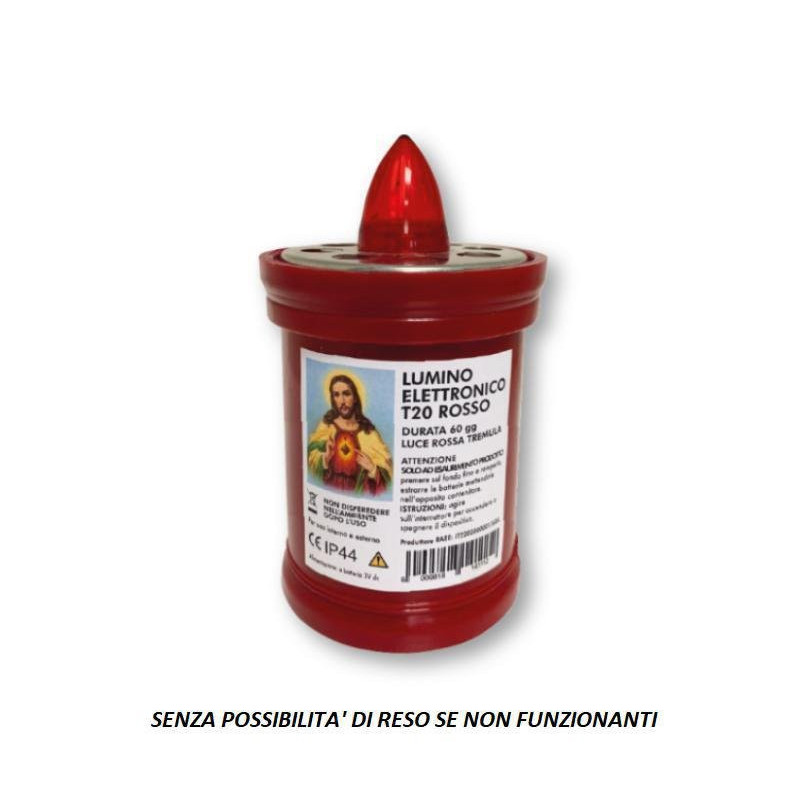 Lumino a batteria 60 giorni rosso art.141/d-s luce rossa tremula