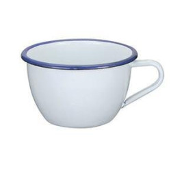 Tazza acciaio smalto bianco filo blu cl.30 art.124277