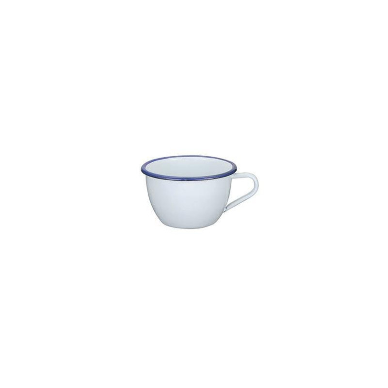Tazza acciaio smalto bianco filo blu cl.30 art.124277