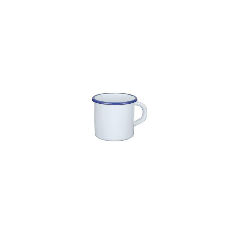 Tazza smalto mug acciaio bianco filo blu cl.40 art.124276