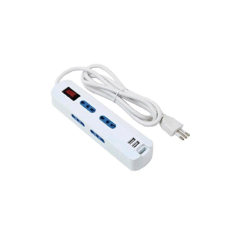 Presa multipla 6p + usb x2 16a con interruttore art.27197