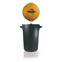 Giostyle pattumiera tonda eco lt .35 h.54 con coperchio giallo