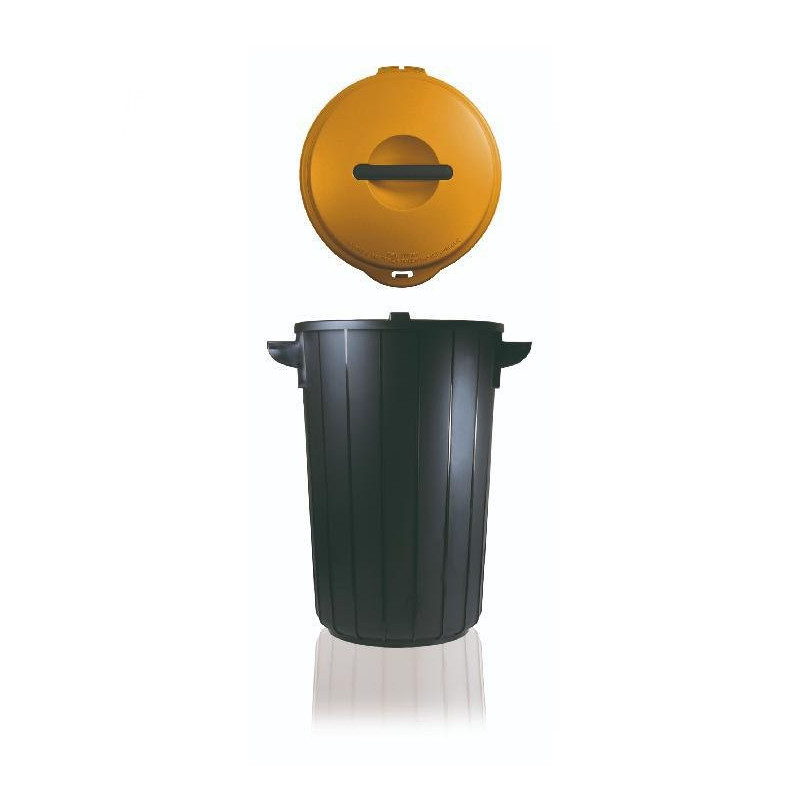 Giostyle pattumiera tonda eco lt .35 h.54 con coperchio giallo