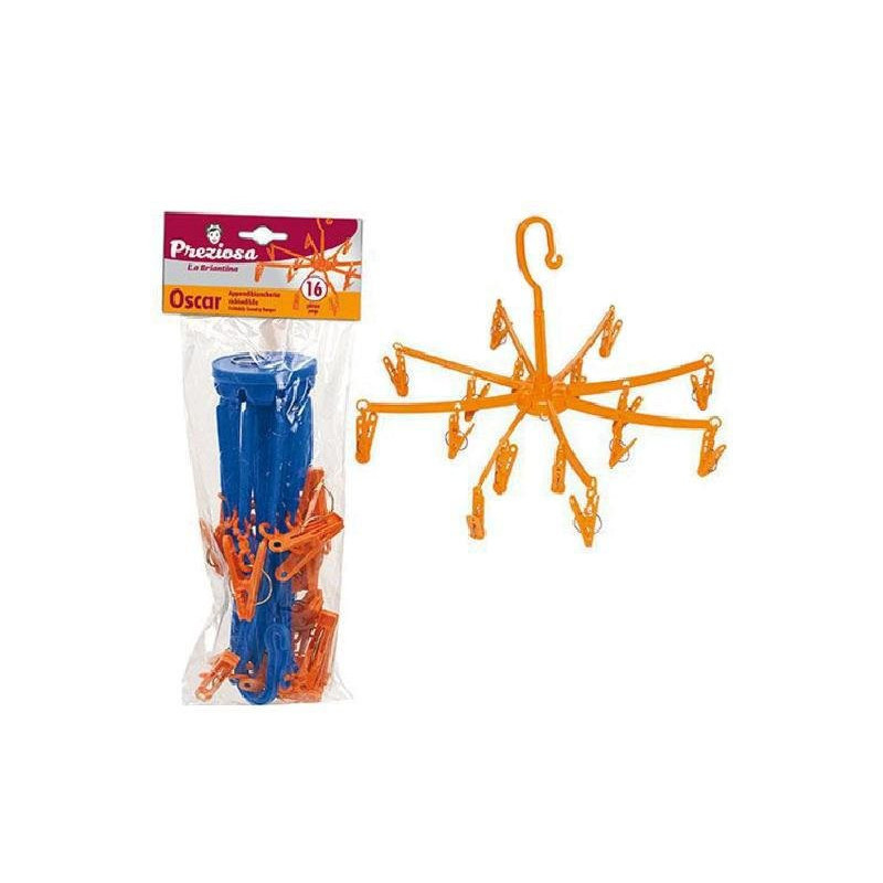 Preziosa stendino da appendere oscar con 16 mollette art.app03645a