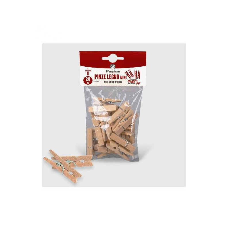 Preziosa mollette legno mini pz.20