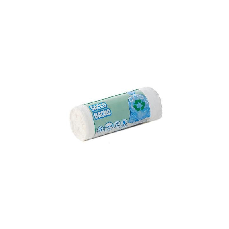 Sacchi immondizia cm.45x55 lt.20 pz.30 bagno bianchi art.808