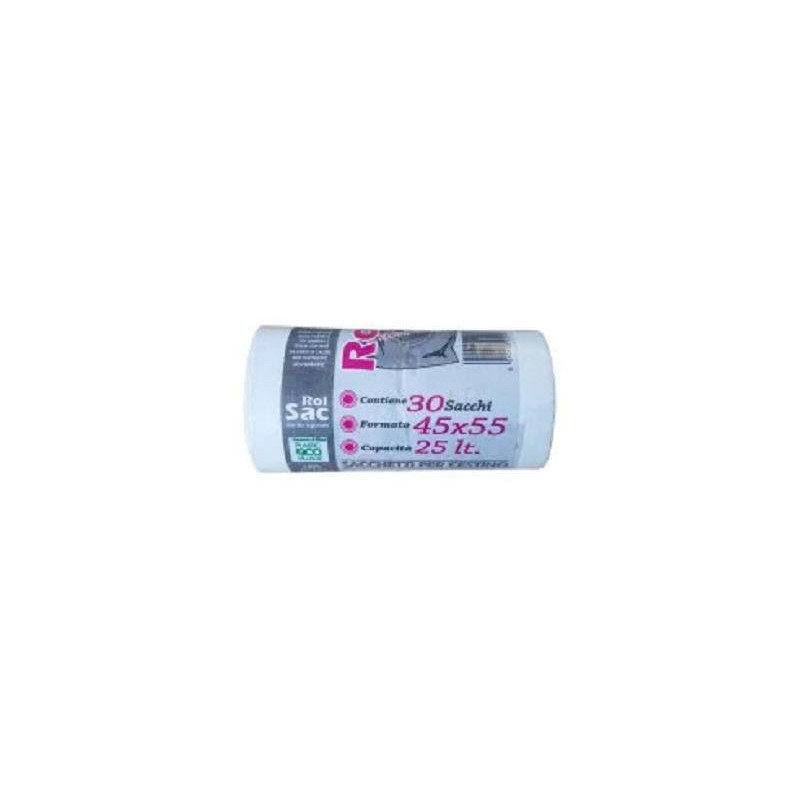 Sacchi immondizia cm.45x55 lt.20 pz.30 bagno bianchi