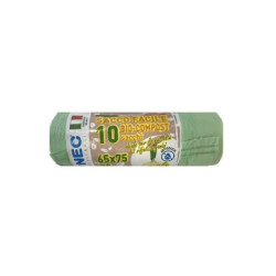 Sacchi immondizia mater-bi eco cm.65x75 lt.50 pz.10 con maniglie