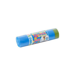 Sacchi immondizia cm.65x75 lt.50 pz.15 profumati celesti maniglie 400