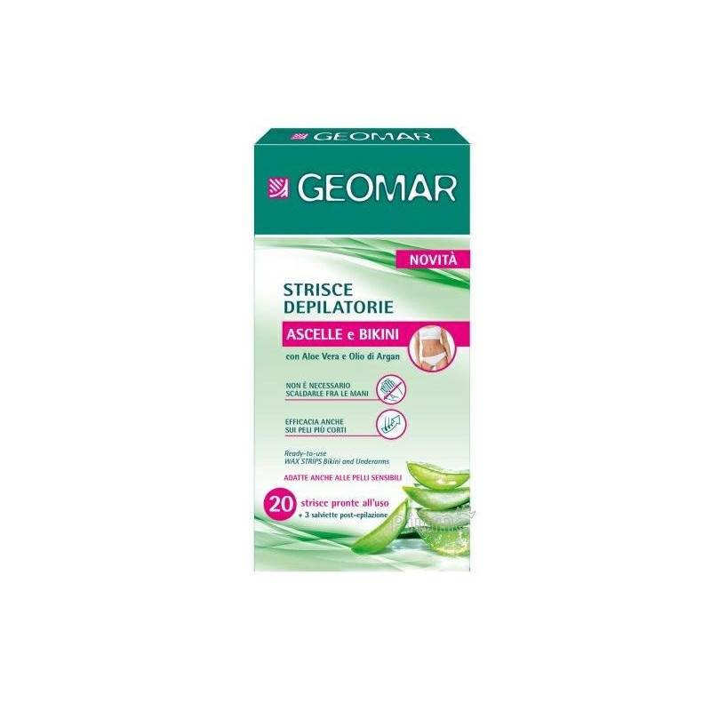 Geomar strisce depilatorie ascel le e bikini pz.20