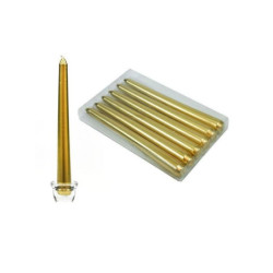 Candele coniche cm.20  pz.6 oro art.411650