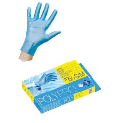 Guanti ico monouso poly pro blu pz.100 tg.5 xs per alimenti 1919
