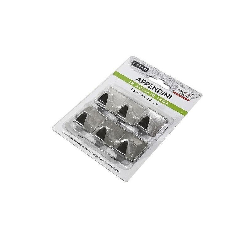 Gancio 1 posto inox pz.6 art.650743
