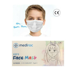 Mascherine tnt 3 strati medicali chirurgiche bambini pz.10 bianche 1919