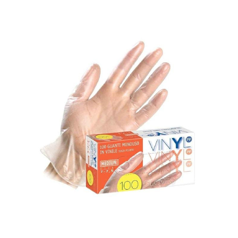 Guanti ico vinyl pf senza polver e pz.100 tg.6/6,5 s 1919