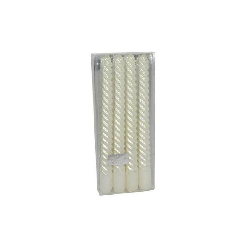 Candele tortiglione cm.25 pz.4 b ianco art.411672