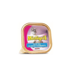 Mistigris gatto pate  vaschetta gr.100 salmone e gamberetti