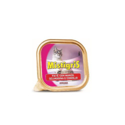 Mistigris gatto pate  vaschetta gr.100 manzo e selvaggina