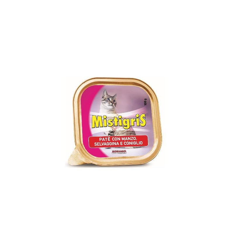 Mistigris gatto pate vaschetta gr.100 manzo e selvaggina