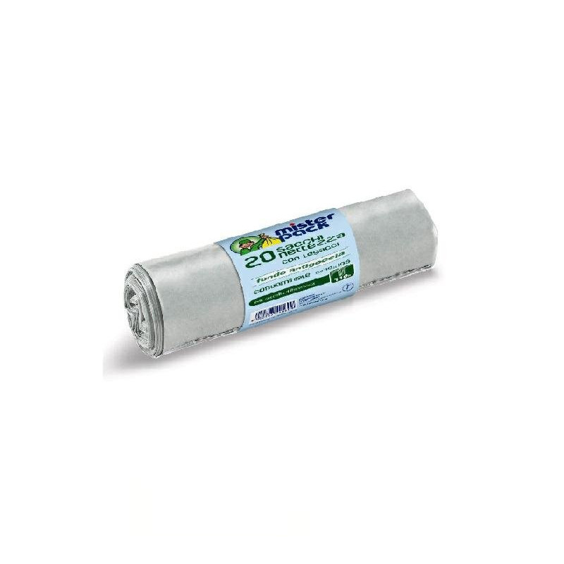 Misterpack sacchi immondizia cm.70x105 lt.110 pz.20 trasparenti