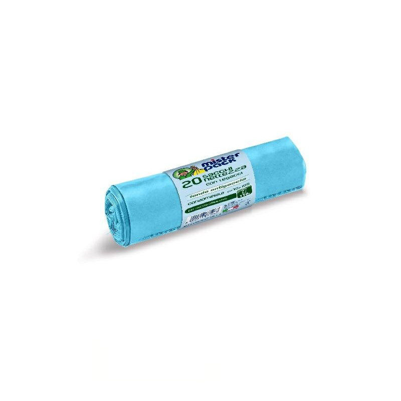 Misterpack sacchi immondizia cm.70x105 lt.110 pz.20 azzurri