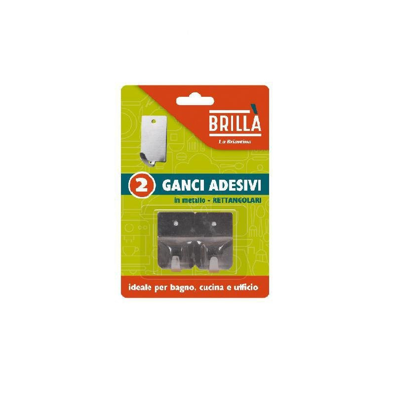 Brilla gancio adesivo pz.2 inox art.gan04445a