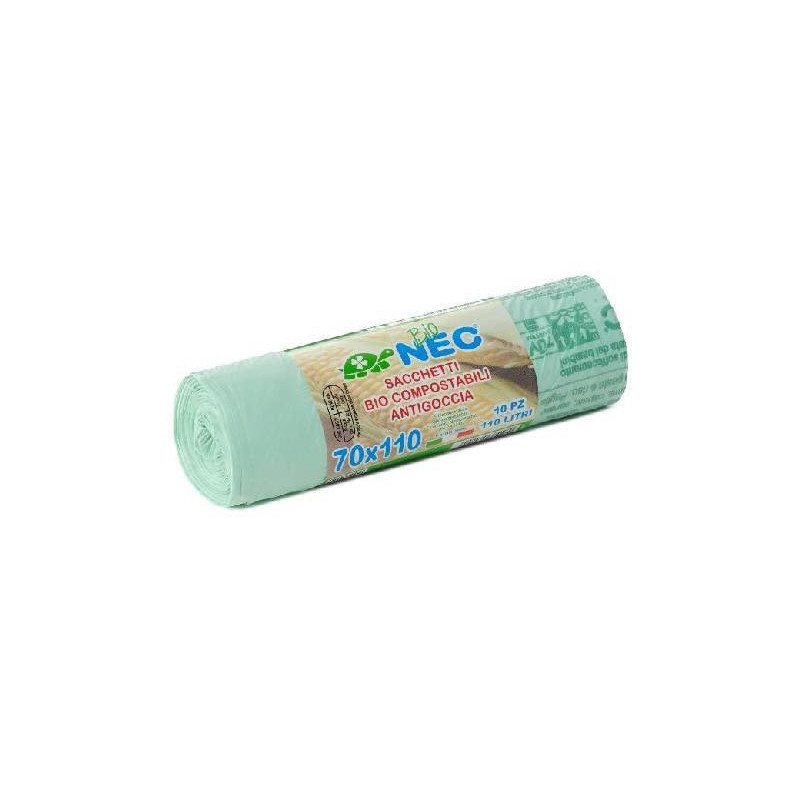 Sacchi immondizia mater-bi eco compost cm.70x110 lt.110 pz.10 art.802