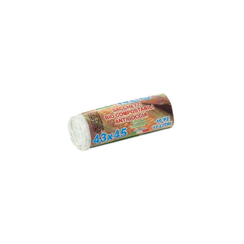 Sacchi immondizia mater-bi eco compost cm.43x45 lt.12 pz.10 art.962