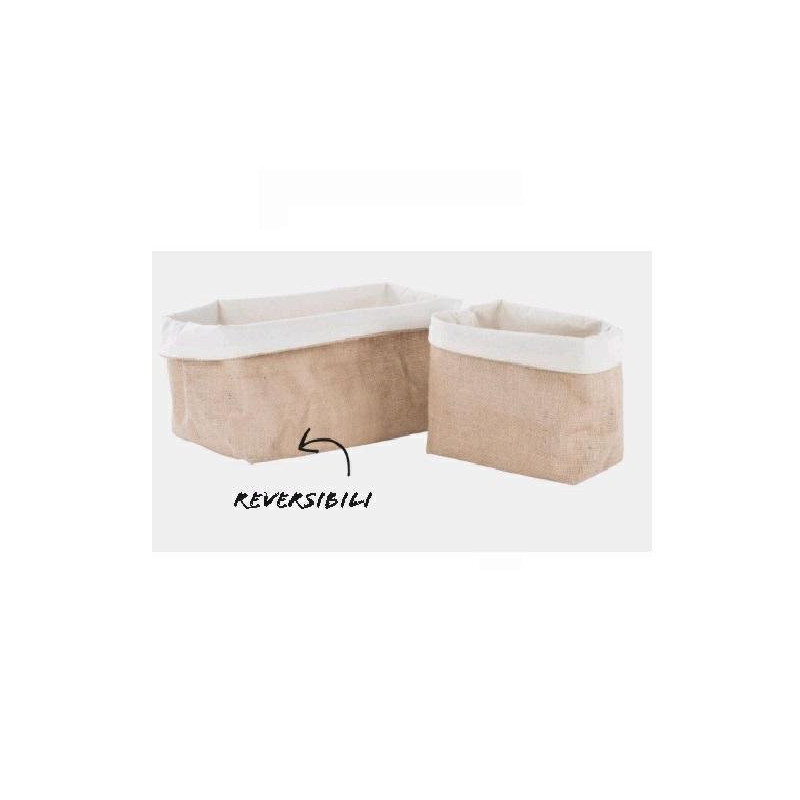 Cestino morbido juta e cotone 28 x18x18 naturale css022nat