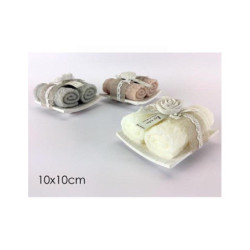 Candele c/piattino ceram. pz.2 a ss. 556480